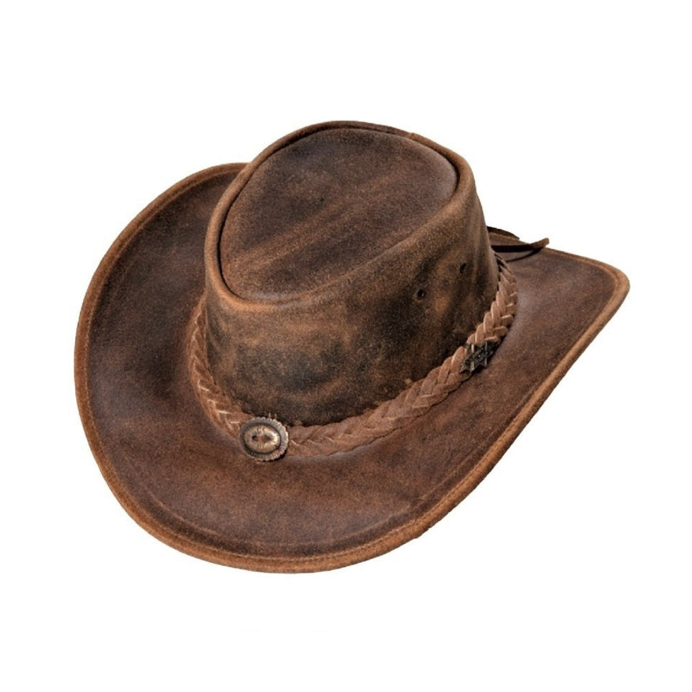 Leather Western Hat Crazy Horse – Waxed Brown Cowboy Hat | Hatson