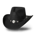 Idaho Black – Moldable Wool Felt Western Cowboy Hat with Concho Band