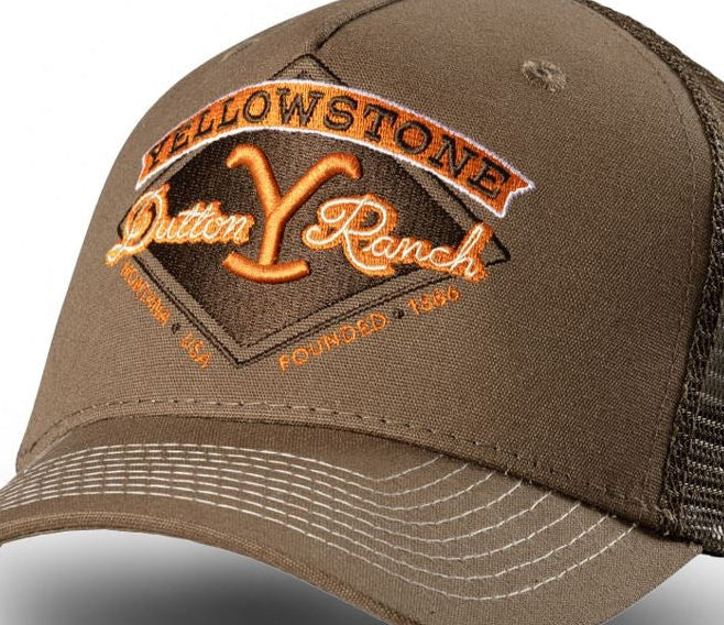 Yellowstone Dutton Ranch Trucker Cap - Premium 5-Panel Brown