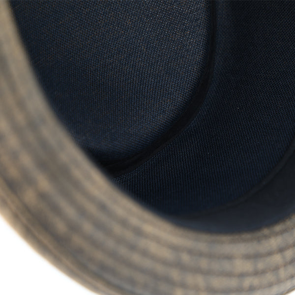 Pork Pie Hat – Washed Cotton Vintage Look with Folded Brim