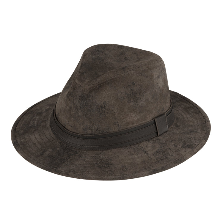 Rändur – Vahatatud nahast väli-fedora kaabu