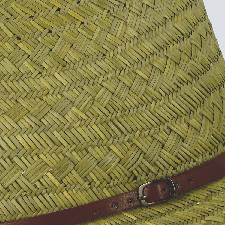 Western Straw Hat – 100% Straw with Faux Leather Strap