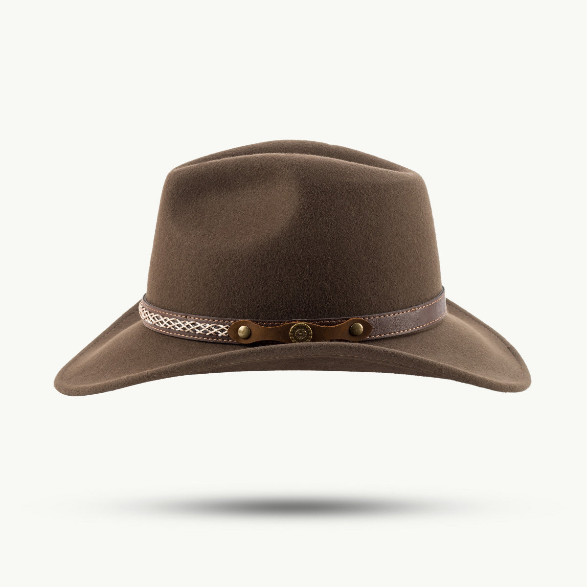 Sandstone – 100% Wool Western Hat with Two-Tone Leather Band