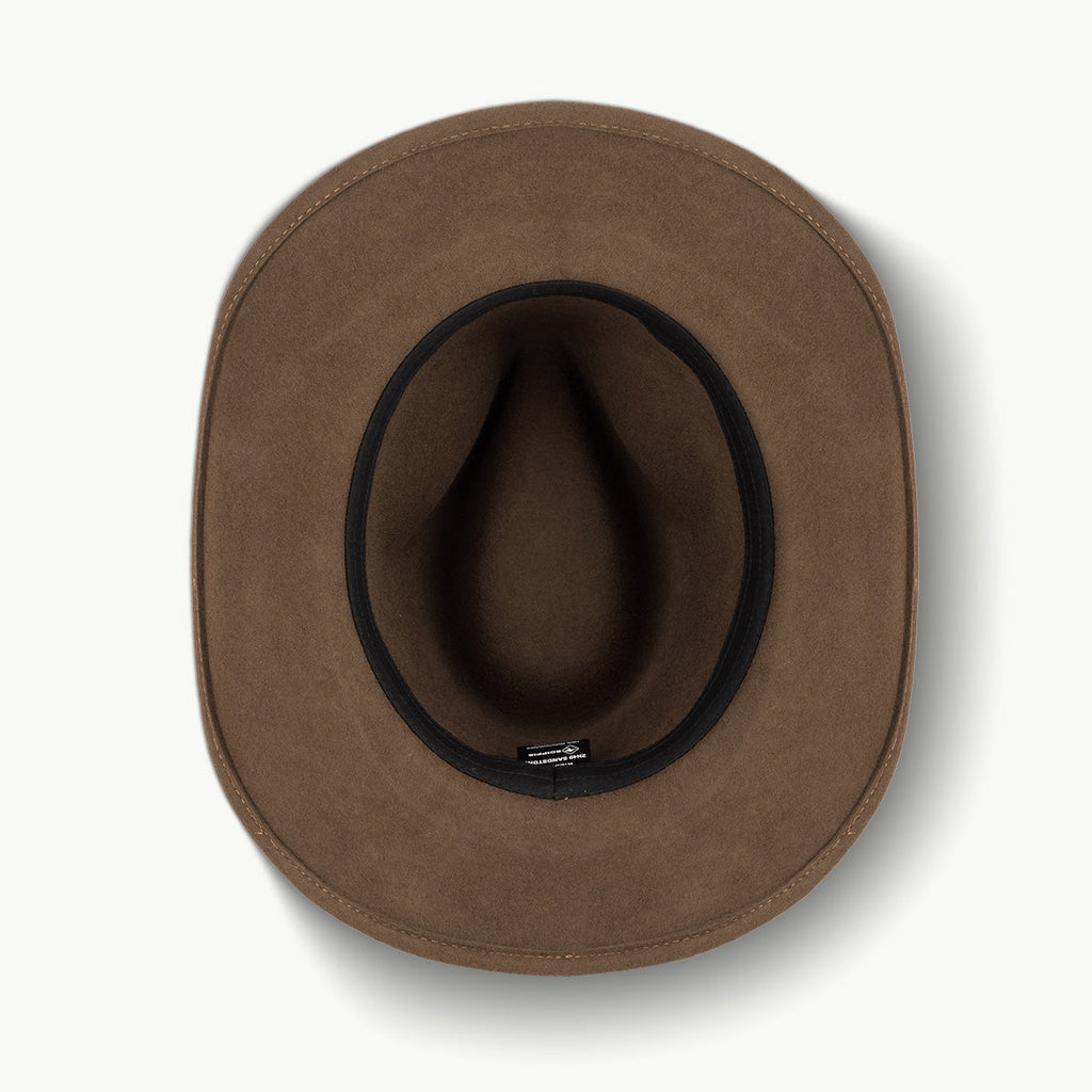 Sandstone – 100% Wool Western Hat with Two-Tone Leather Band