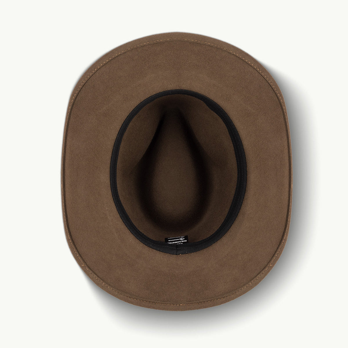 Sandstone – 100% Wool Western Hat with Two-Tone Leather Band
