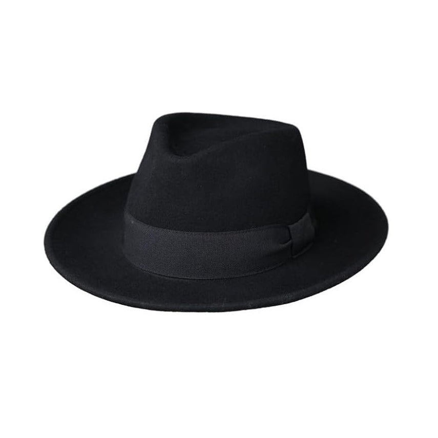 Fedora Wool Felt Hat with Grosgrain Ribbon, Waterproof & Crushable