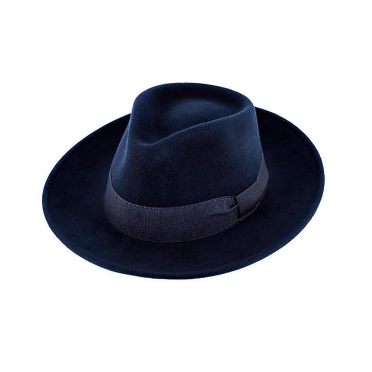Fedora Wool Felt Hat with Grosgrain Ribbon, Waterproof & Crushable