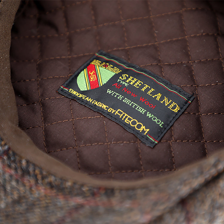 Fiebig Harris Tweed 8-Panel Flat Cap – 100% Virgin Wool
