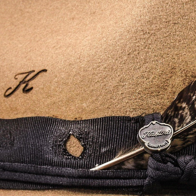 Handmade fedora felt hat Quinn - Vintage Style Sand Wool Felt Hat