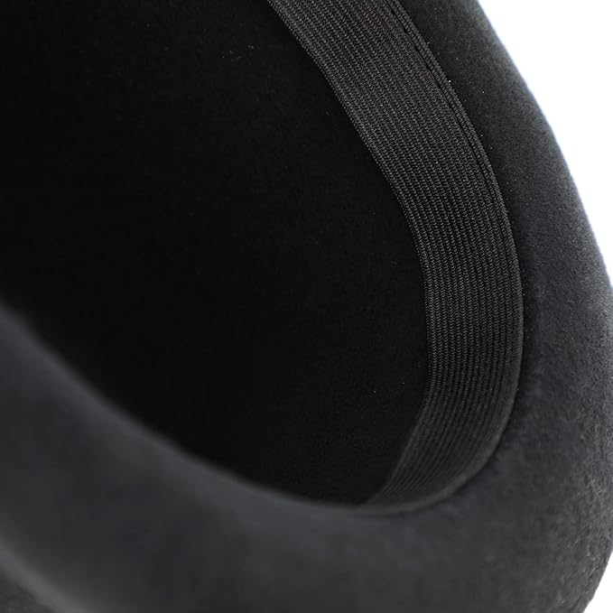 Classic Black Wool Felt Bowler Hat – Grosgrain Ribbon