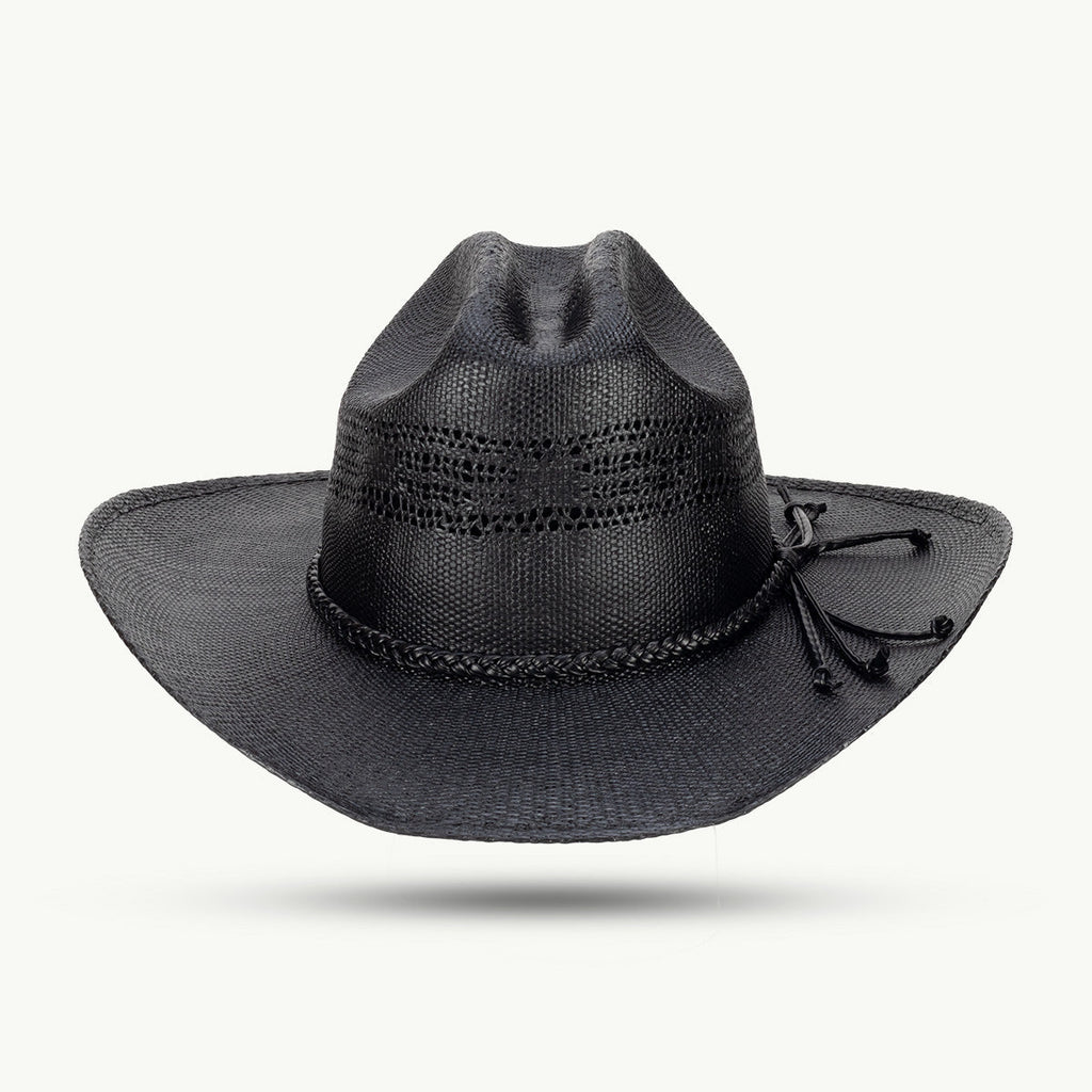 The Gunlock Western Hat is crafted for adventurers who live the cowboy life and want to express their character through authentic style. Made from dimensionally stable black paper straw, this hat delivers robust construction with classic Western appeal.