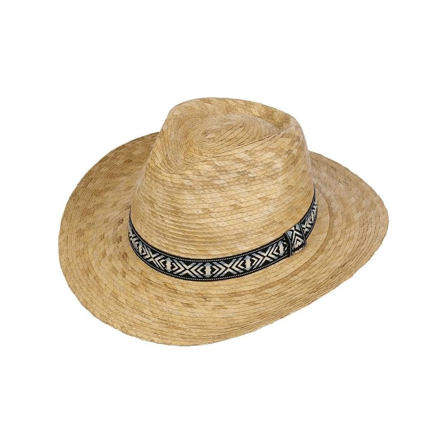 Straw Summer Western Hat Aztec Ribbon
