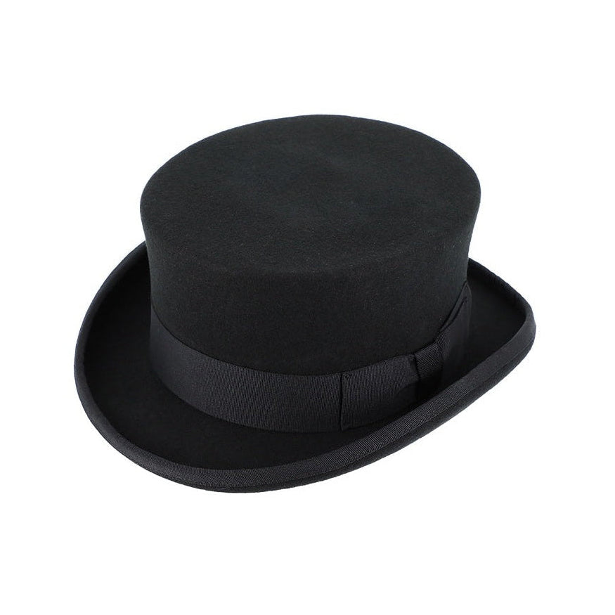 Black Wool Felt Top Hat - Classic Victorian Legend Hat