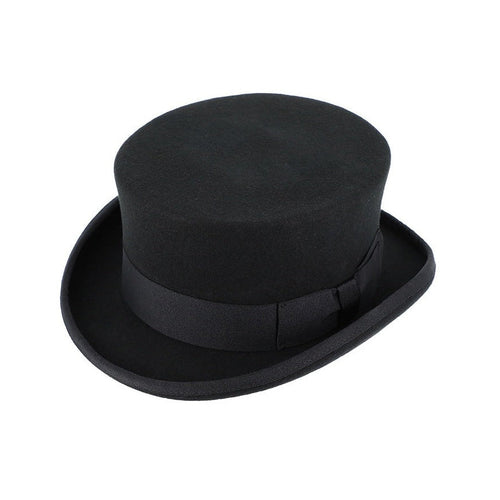 Black Wool Felt Top Hat - Classic Victorian Legend Hat