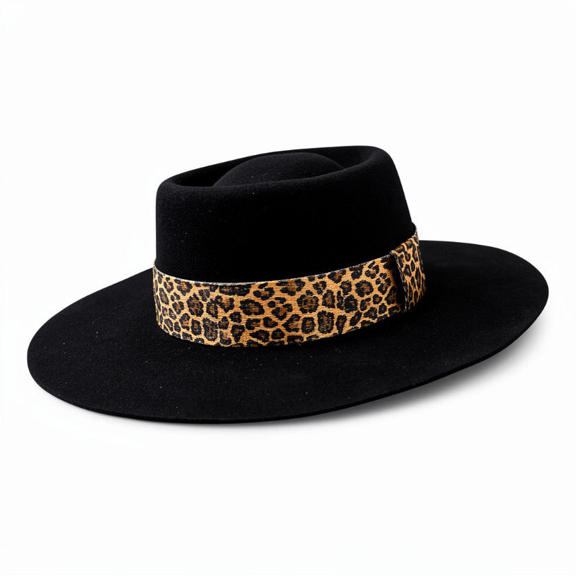Breeze – Black Wool Felt Western Gambler Hat