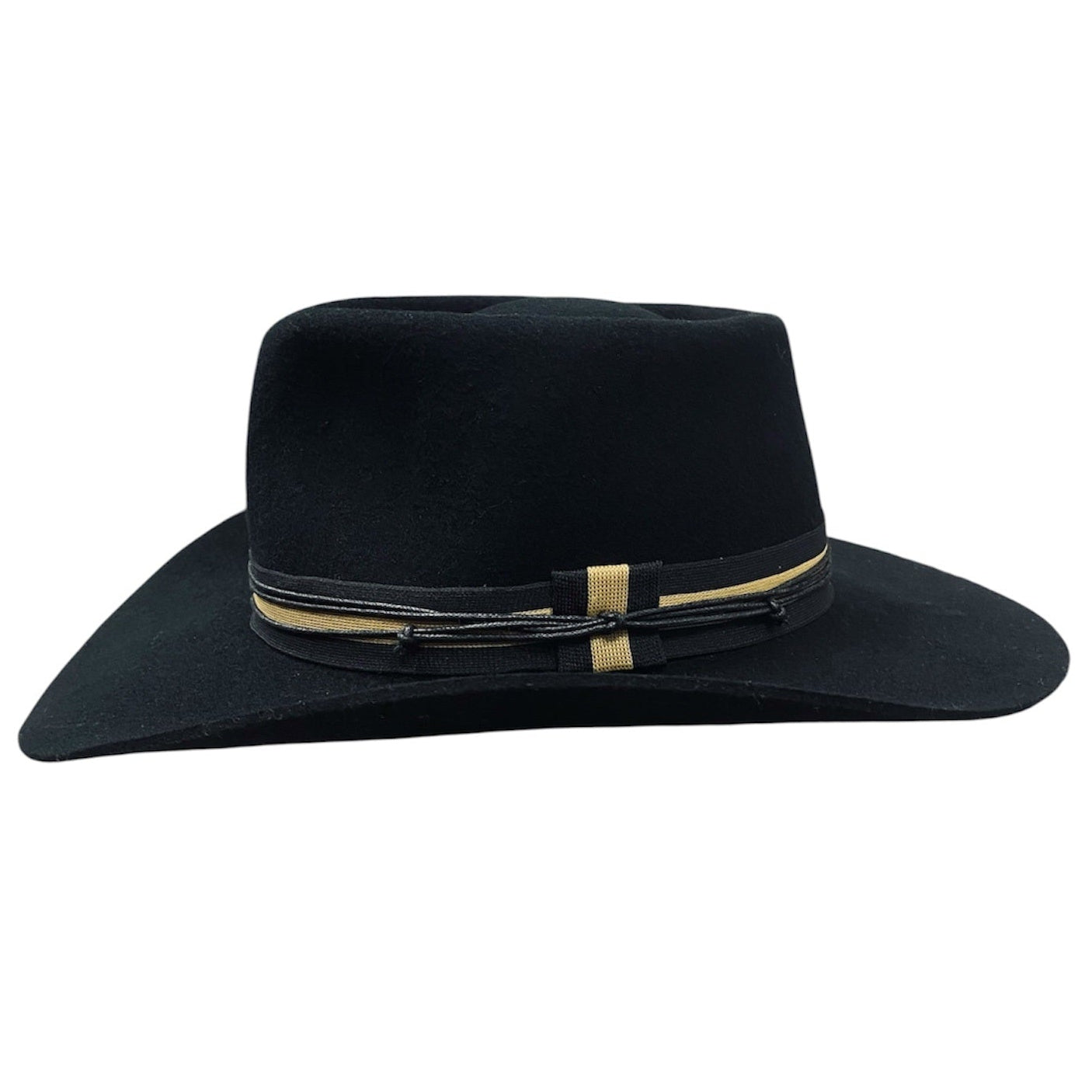 Bullhead – Wool Felt Western Cowboy Hat with striped ribbon