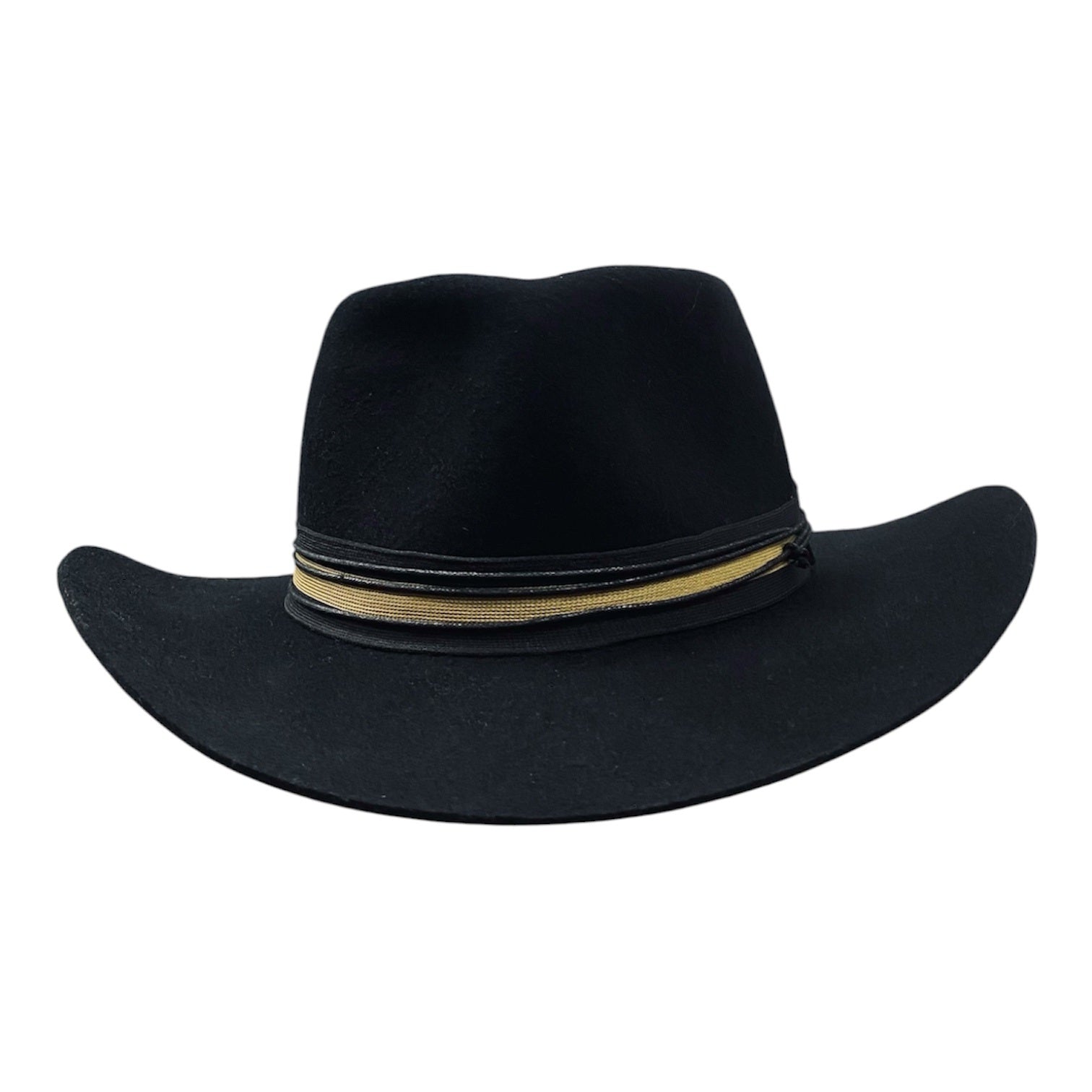 Bullhead – Wool Felt Western Cowboy Hat with striped ribbon