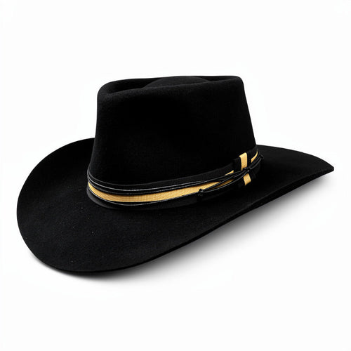 Bullhead – Wool Felt Western Cowboy Hat with striped ribbon