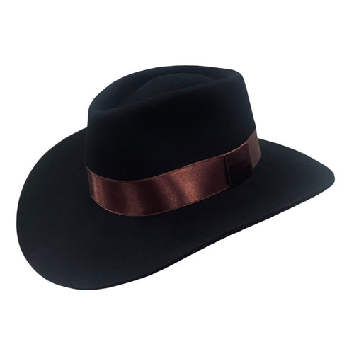 Bullhead – Wool Felt Western Cowboy Hat with lux ribbon