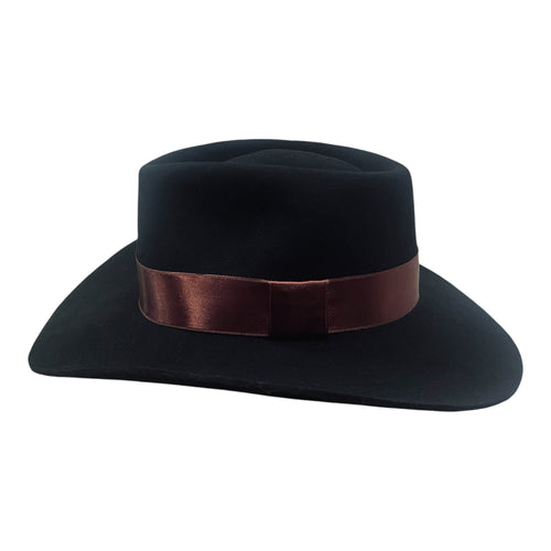 Bullhead – Wool Felt Western Cowboy Hat with lux ribbon