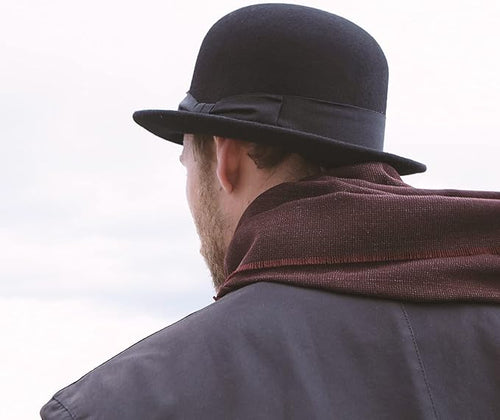 Classic Black Wool Felt Bowler Hat – Grosgrain Ribbon