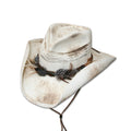 Corona Western Straw Cowboy Hat - Feather Concho Band with Colored Accents