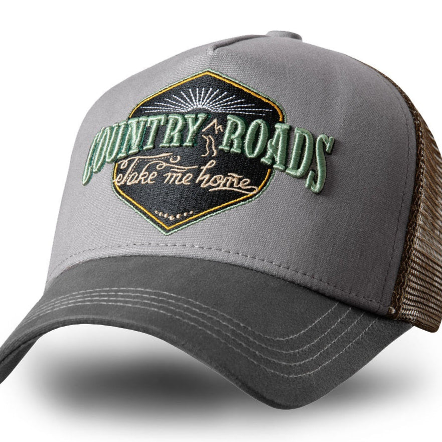 Country Roads Trucker Cap - 5-Panel Western Snapback Hat