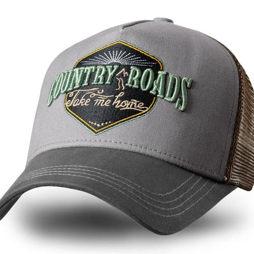 Country Roads Trucker Cap - 5-Panel Western Snapback Hat