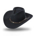 Dallas Black Western Felt Hat - Premium Wool Cowboy Hat with Leather Band