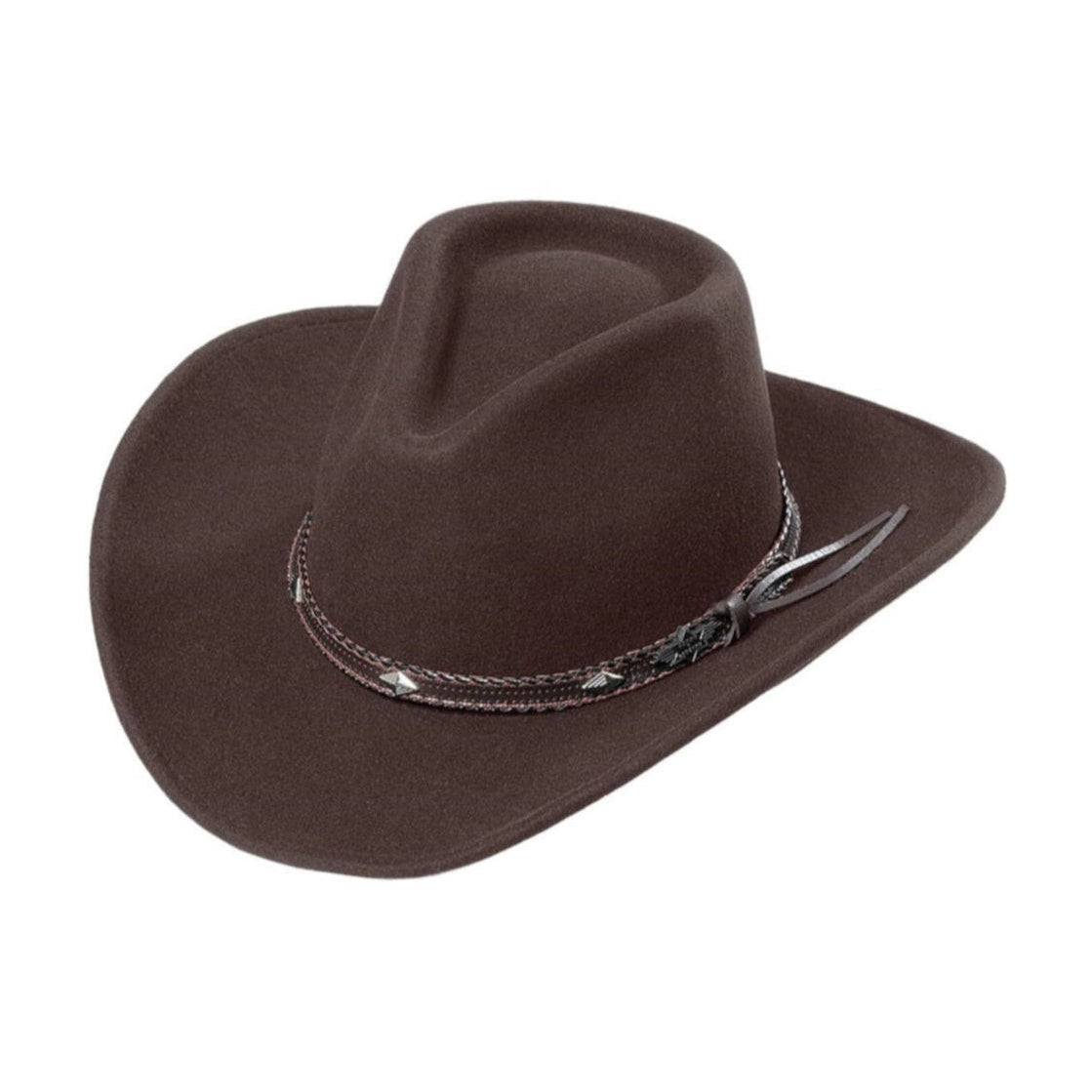 Dallas Brown Western Felt Hat - Premium Wool Cowboy Hat with Leather Band