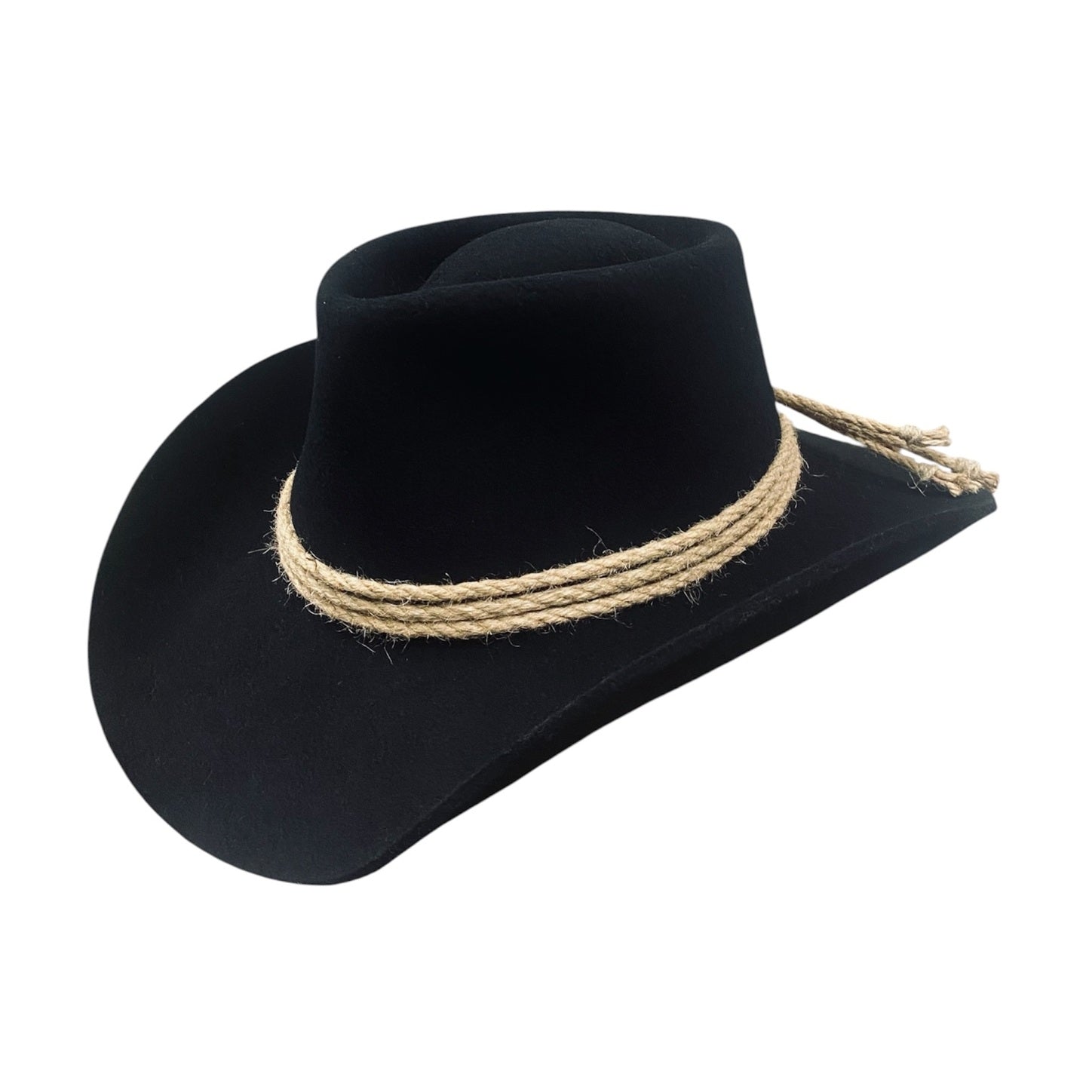 Jack – Wool Felt Western Cowboy Hat with natural cord ribbon