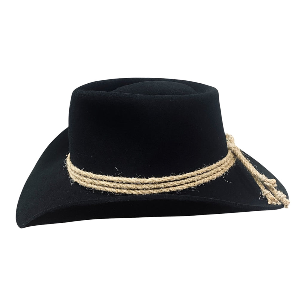 Jack – Wool Felt Western Cowboy Hat with natural cord ribbon