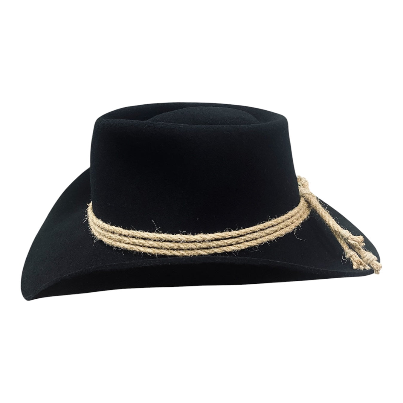 Jack – Wool Felt Western Cowboy Hat with natural cord ribbon