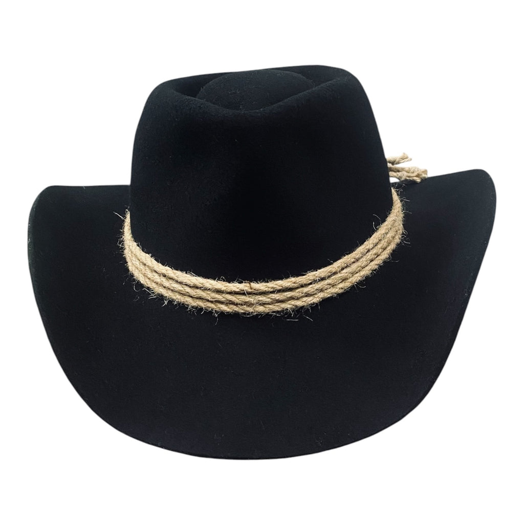 Jack – Wool Felt Western Cowboy Hat with natural cord ribbon