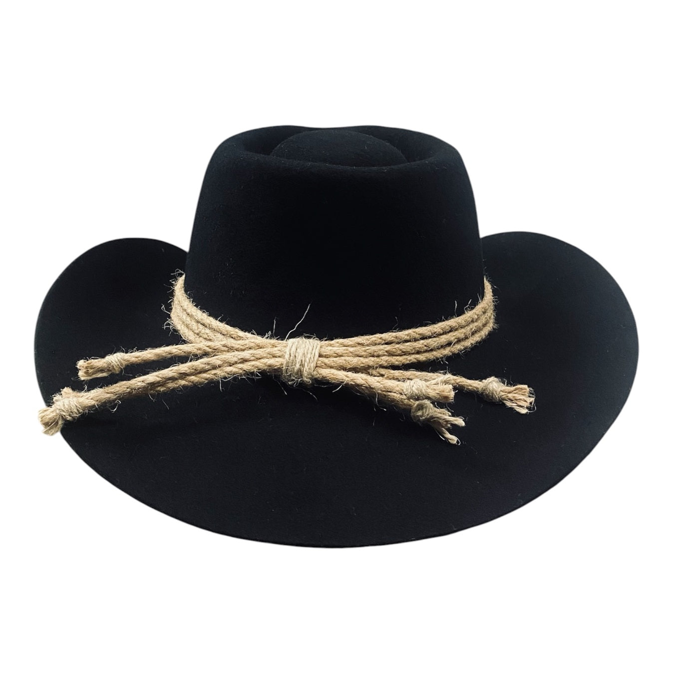 Jack – Wool Felt Western Cowboy Hat with natural cord ribbon