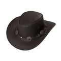 Leather Western Hat Huck - Premium Brown Cowhide Cowboy Hat
