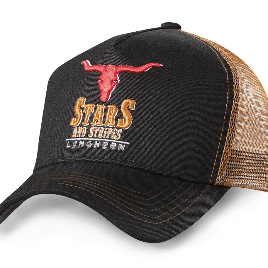 Longhorn Trucker Cap - Premium 5-Panel Western Snapback Hat