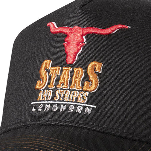 Longhorn Trucker Cap - Premium 5-Panel Western Snapback Hat