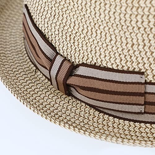 Melange Pork Pie Hat Grosgrain Ribbon - Unisex Travel Hat beige