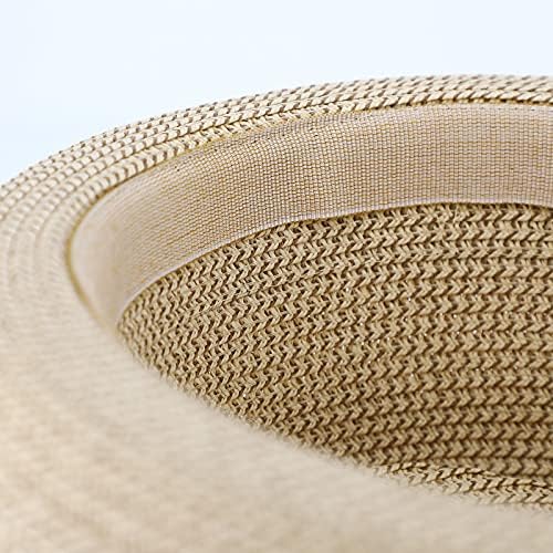 Melange Pork Pie Hat Grosgrain Ribbon - Unisex Travel Hat beige