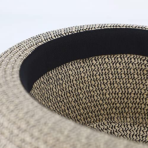 Melange Pork Pie Hat Grosgrain Ribbon - Unisex Travel Hat navy