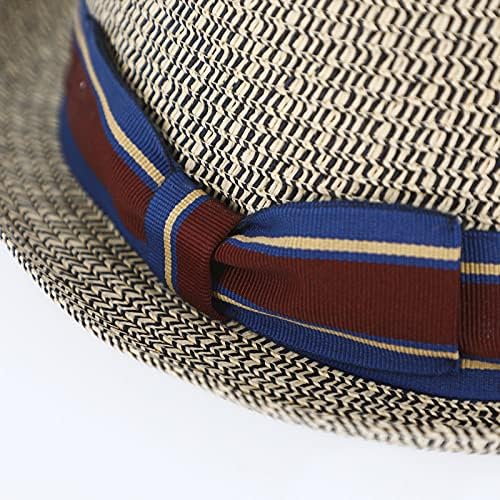 Melange Pork Pie Hat Grosgrain Ribbon - Unisex Travel Hat navy