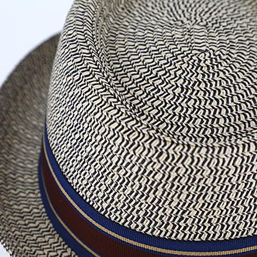 Melange Pork Pie Hat Grosgrain Ribbon - Unisex Travel Hat navy