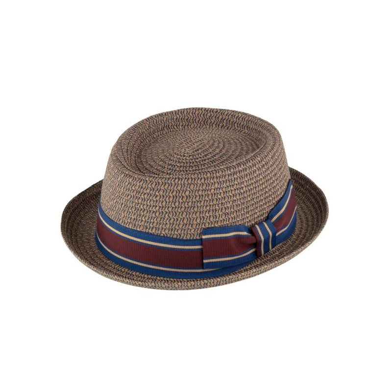 Melange Pork Pie Hat Grosgrain Ribbon - Unisex Travel Hat navy