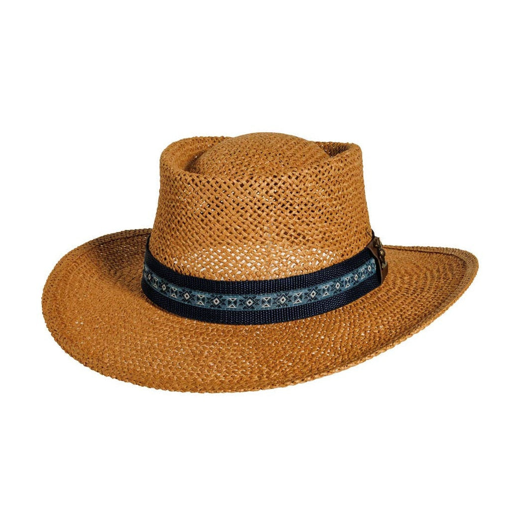 Men's Gambler Straw Hat Links Toyo Straw Sun Hat Wide Brim