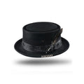 Pork Pie Felt Hat Laris – Handmade Black Wool Felt