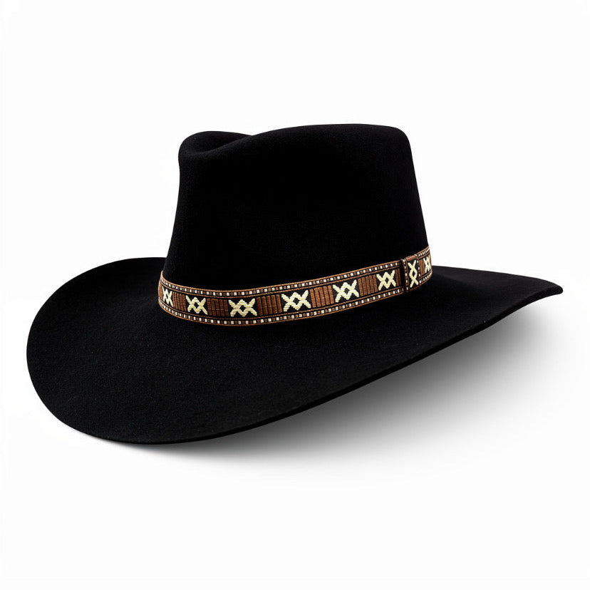 Savannah – Wool Felt Western Cowboy Hat with pattern hatband
