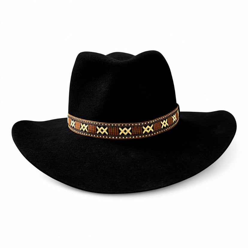 Savannah – Wool Felt Western Cowboy Hat with pattern hatband