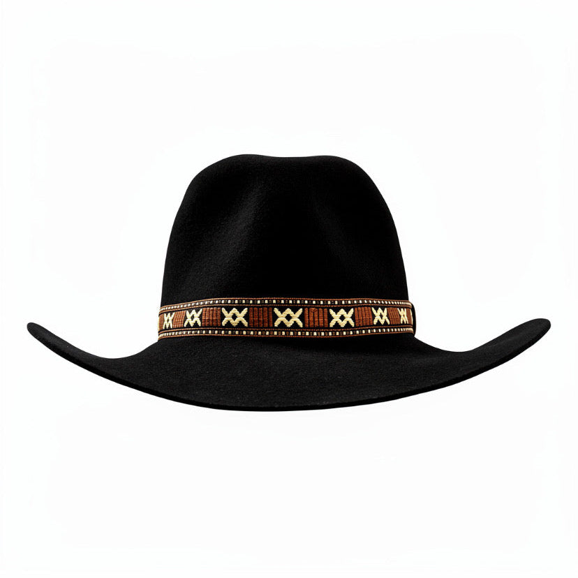 Savannah – Wool Felt Western Cowboy Hat with pattern hatband