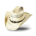 Snake Western Straw Cowboy Hat - Shapeable Brim with Concho Leather Band